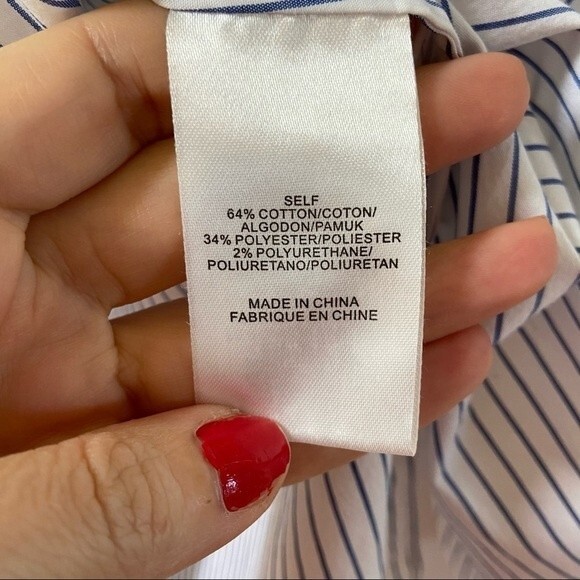 TIBI Stripe Off the Shoulder Smock Tunic Blouse 00 - Picture 8 of 14